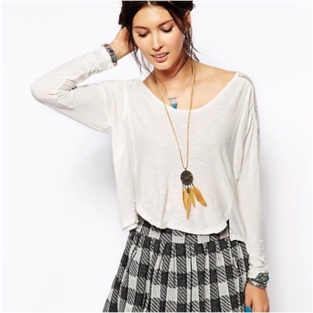 Free People dove gray Gatsby tunic top Size Small - Picture 3 of 12